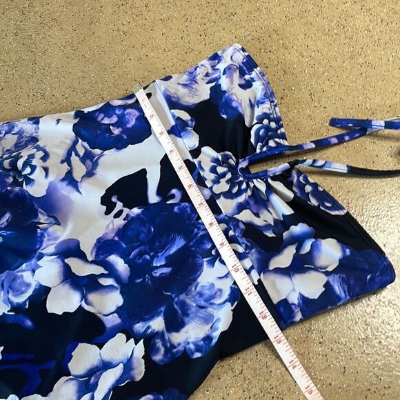 Shape FX Floral Print Swimsuit Dress Halter Neck sz 4 - Picture 14 of 16